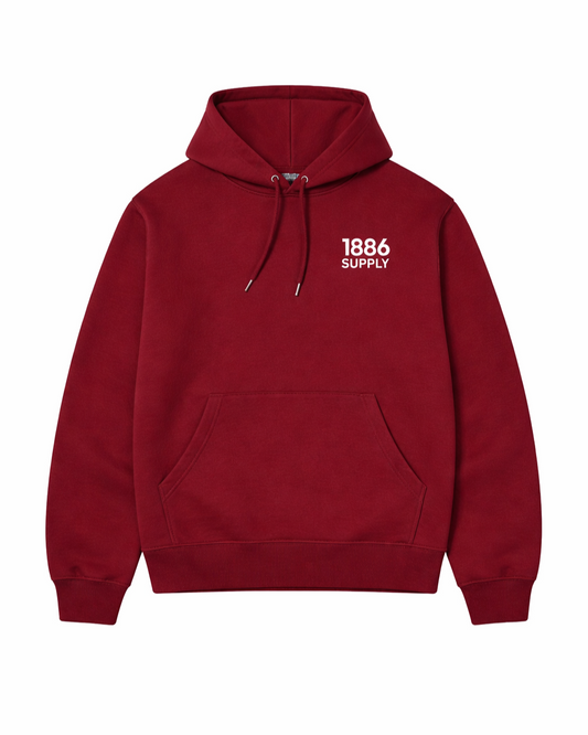 BUILT ON BELIEF HOODIE - BURGUNDY