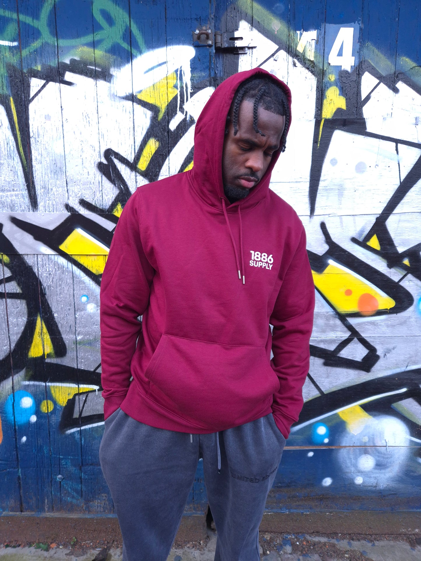BUILT ON BELIEF HOODIE - BURGUNDY