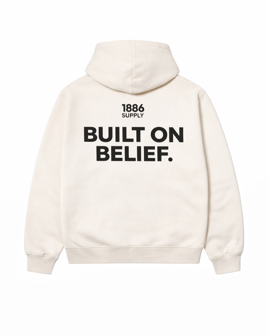 BUILT ON BELIEF HOODIE - OFF WHITE