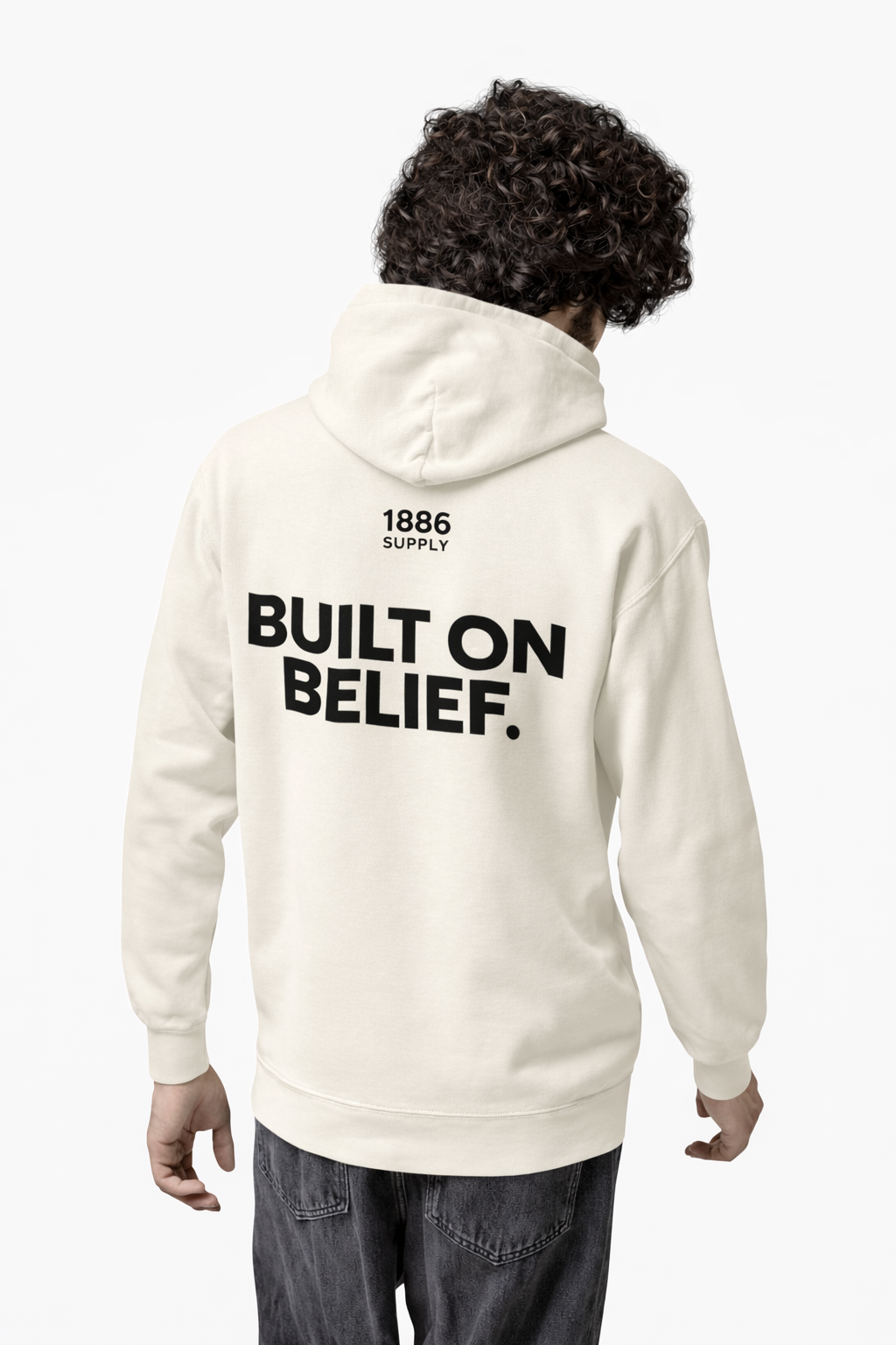 BUILT ON BELIEF HOODIE - OFF WHITE