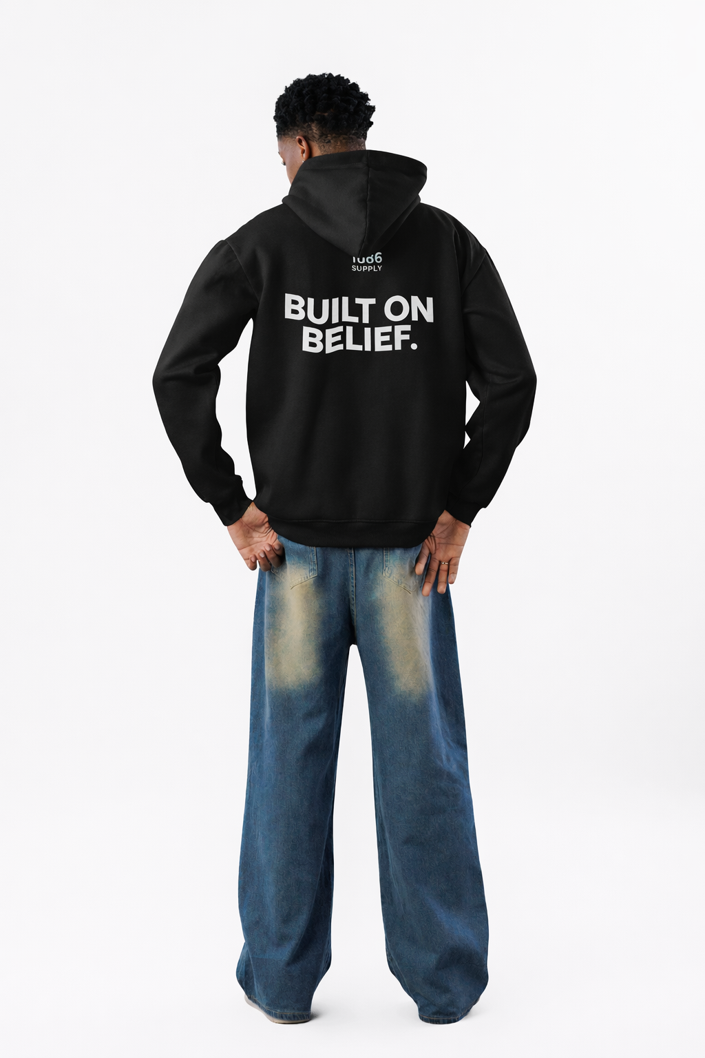 BUILT ON BELIEF HOODIE - BLACK